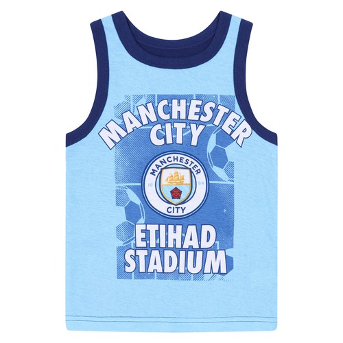 Manchester City FC Official Soccer Gift Boys Boxer Shorts & Vest Set - Picture 2 of 6