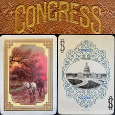 c1915 Homeward Antique Playing Cards Congress 606 USPCC Horses Deck 54+ Joker