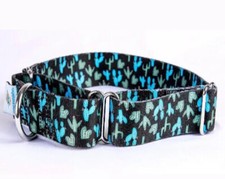 Medium Martingale Dog Collar And Leash Set, Cactus, Alternative Choke Collar