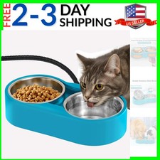 Heated Water Bowl, Double Stainless Steel Heated Dog Bowl for Outdoor Use, 46...