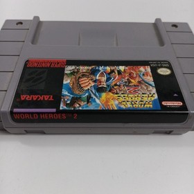 SNES World Heroes 2 (Super NES) Video Game - Authentic - Tested Working