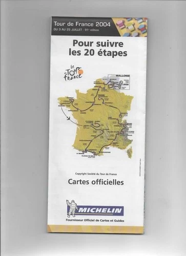 CYCLING OFFICIAL MAP MICHELIN DU TOUR DE FRANCE 2004