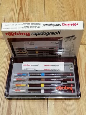 Rotring Rapidograph Set - 4x Tuschefüller 0,25 / 0,35 / 0,5 / 0,7 - NEU & OVP