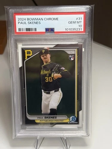 🔥🔥🔥2024 Bowman Chrome #31 Paul Skenes Rookie RC Pittsburgh Pirates PSA 10