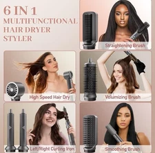 Hair Dryer Brush 6 in 1 Autowrap Hot Air Hair Styler, Hair Styling