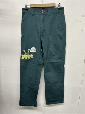 SUPREME 20SS Daniel Johnston Embroidered Work Pant Pants Green