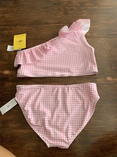 NWT GAP KIDS GIRLS ONE SHOULDER 2PIECE SWIMSUIT SIZE XLsz(12) PINK GINGHAM $35 - Picture 6 of 8