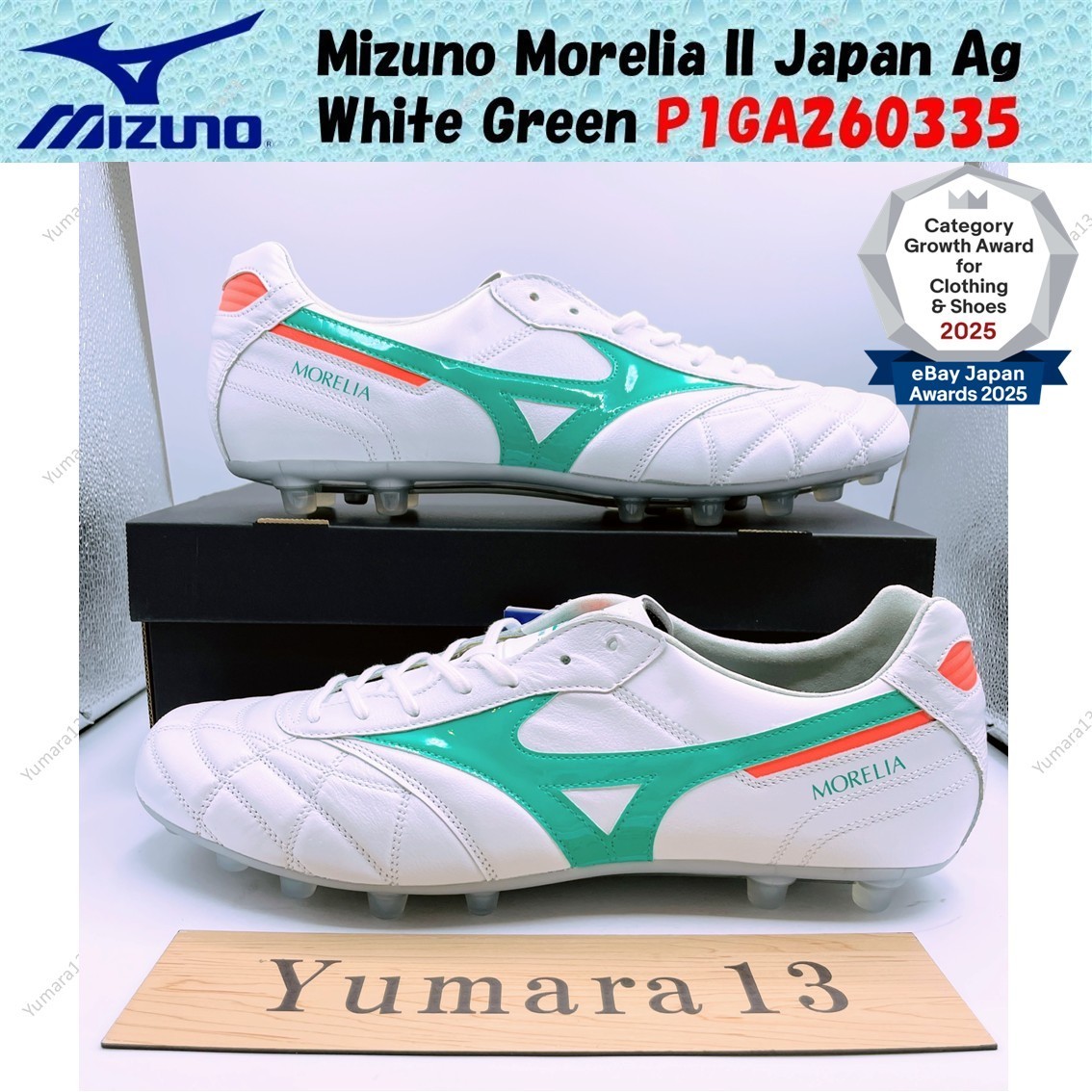 Mizuno Morelia II Japan Ag White Green P1GA260335 Men's Size | eBay