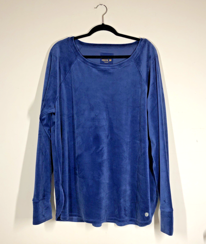 Lilly Pulitzer Luxletic Blau Velour Top Damen Gr. XXL Langarm Ruhig Luxus - Bild 1 von 16