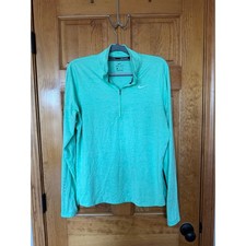 Nike Running Dri-FIT Women's XL Quarter Zip Pullover Mint Green Thumbholes