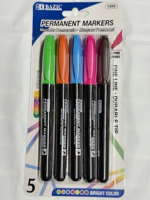 Durable Line/tip Fine Point Permanent Marker Pen Bright Color Assorted