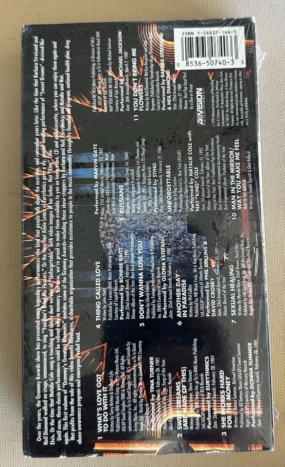 Grammys Greatest Moments VHS Volume 1 - Various Artists Sealed New Music - Image 2 of 3