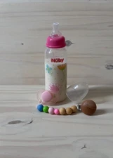 Reborn Doll's Sealed Teat Bottle + optional Fake Formula/ Milk - Nüby
