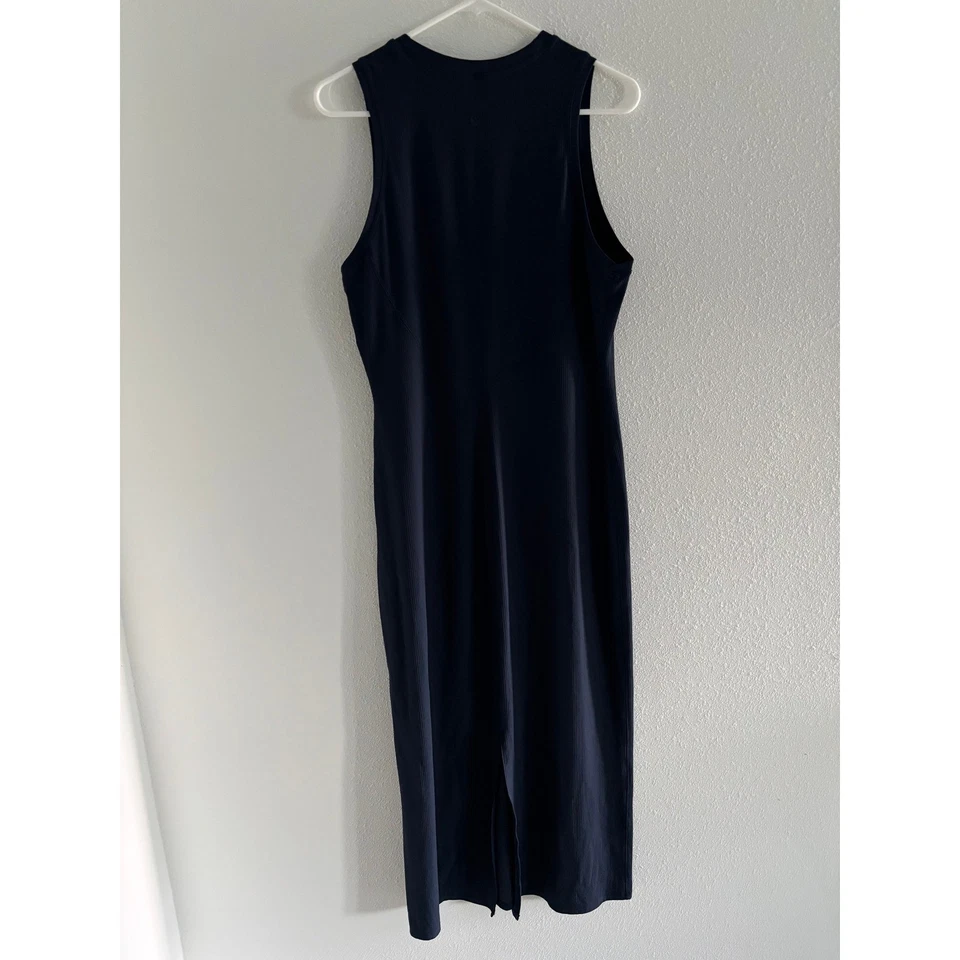 Vestido Lululemon Todo Alineado Para Mujer 12 Azul Marino Acanalado Midi Viaje Atlético Nuevo Sin Etiquetas Foto 3 de 4