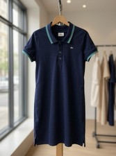 Lacoste Women Mini Pique Navy Tennis Dress Size 10 New W Tags