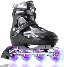 Adjustable Inline Skates for Kids  Adults - Light-Up Wheels  Safety Features