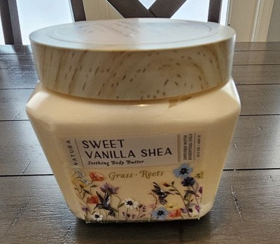 Grass Roots Sweet Vanilla Shea Body Butter w/ Essential Oils 15.5 oz NEW