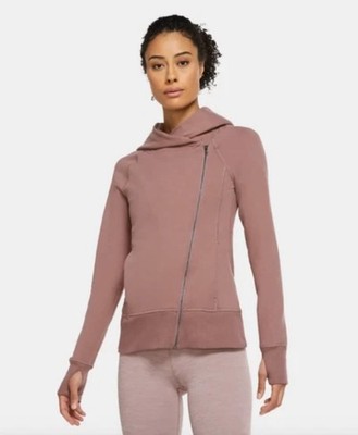 Nike Yoga Full Zip Hoodie Size M Womens Smokey Mauve Desert Dust CU5321 298
