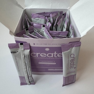 Create Creatine Monohydrate Mixed Berry 30 Stick Packs Vegan Exp 08/2027 Dietary