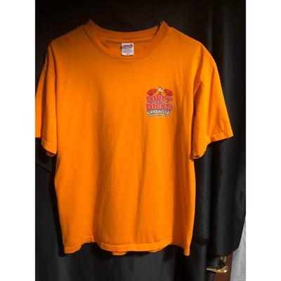 Dirty Dicks Crab House Outer Banks NC Orange Graphic T-Shirt Mens Medium Anvil