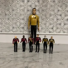 Star Trek Action Figure Lot – 1988 Galoob TNG Crew + 1991 Hamilton Captain Kirk
