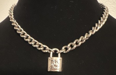 Juicy Couture Chunky Padlock Necklace With Toggle Closure, Collar/Choker Style