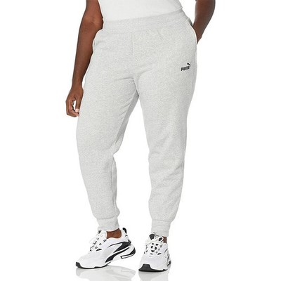 Puma Womens Heather Gray Essentials Logo Fleece Regular Fit Sweatpants Size 1X