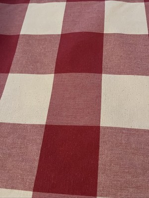 BUFFALO CHECK FABRIC RASBERRY CREAM PINK  7 Yards Cotton Designer Upholstery