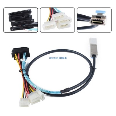 Mini SAS 26Pin SFF-8088 to 4 x SFF-8482 SAS 29Pin External Cable SAS Power Cabe