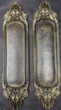 Pair Of Russell Erwin Olympus Pattern Cast Bronze Victorian Push Plates 1897 Pair Of Russell Erwin Olympus Pattern Cast Bronze Victorian Push Plates 1897