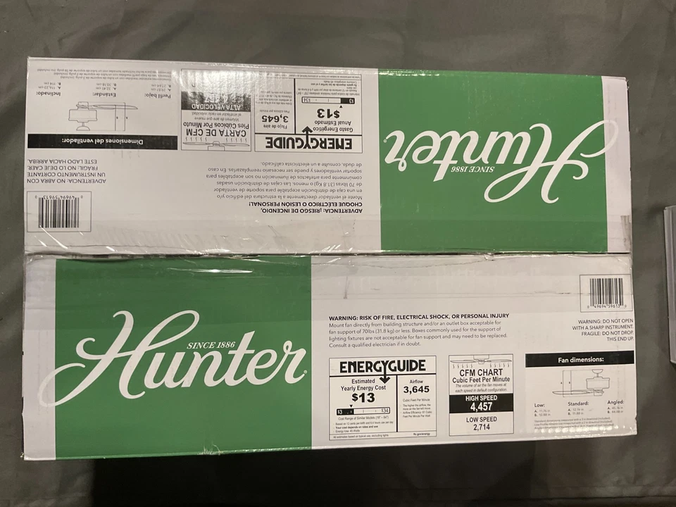 Hunter Kennicott 44” Matte Black Indoor Outdoor Ceiling Fan 59613 - Image 2 of 4