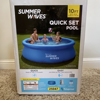 Summer Waves Quick Set Pool 10ft x 30in Blue 1052 Gal with Filter Pump