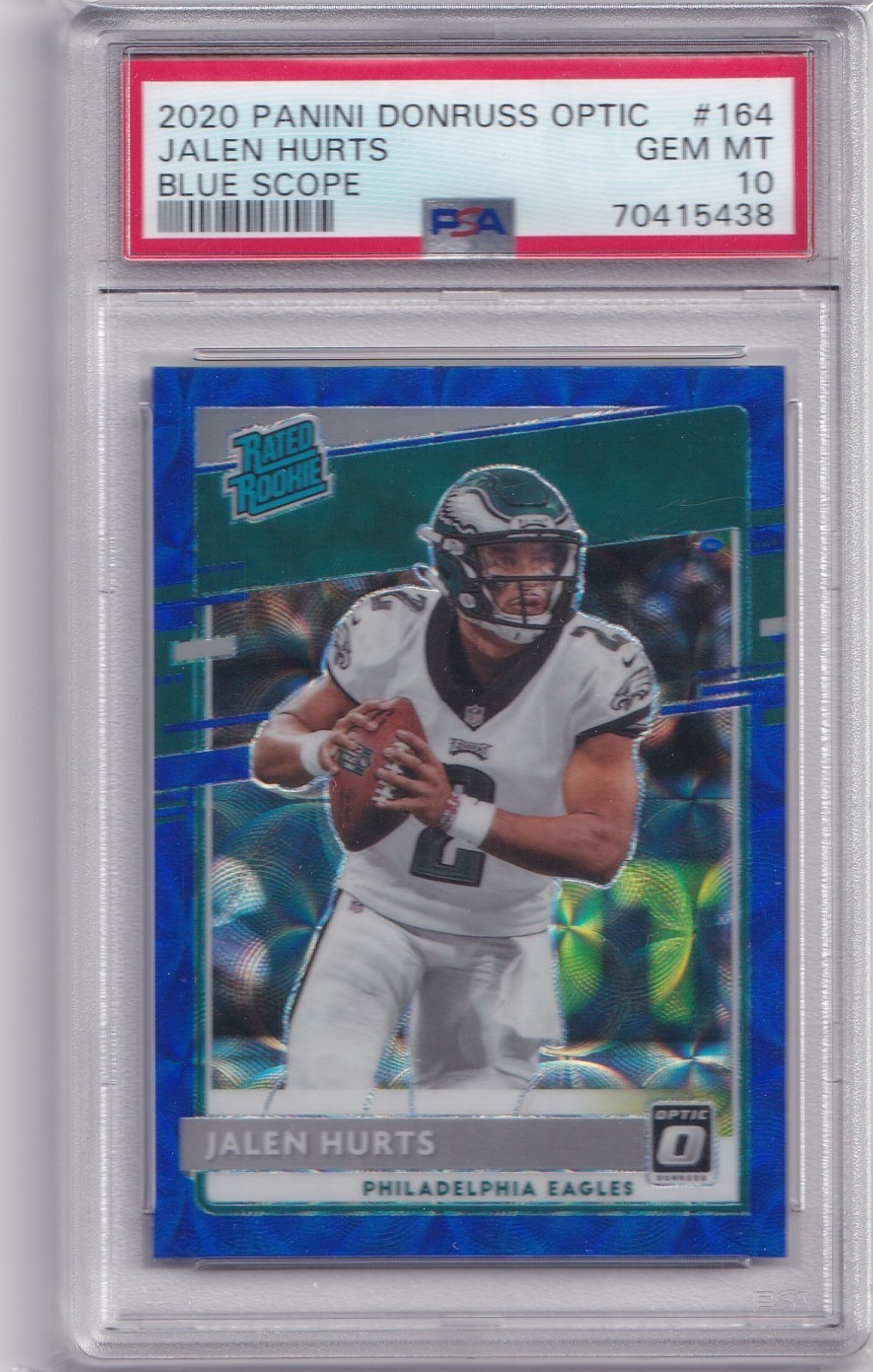 2020 Donruss Optic Jalen Hurts Blue Scope Rated Rookie Graded PSA 10 Gem Mint