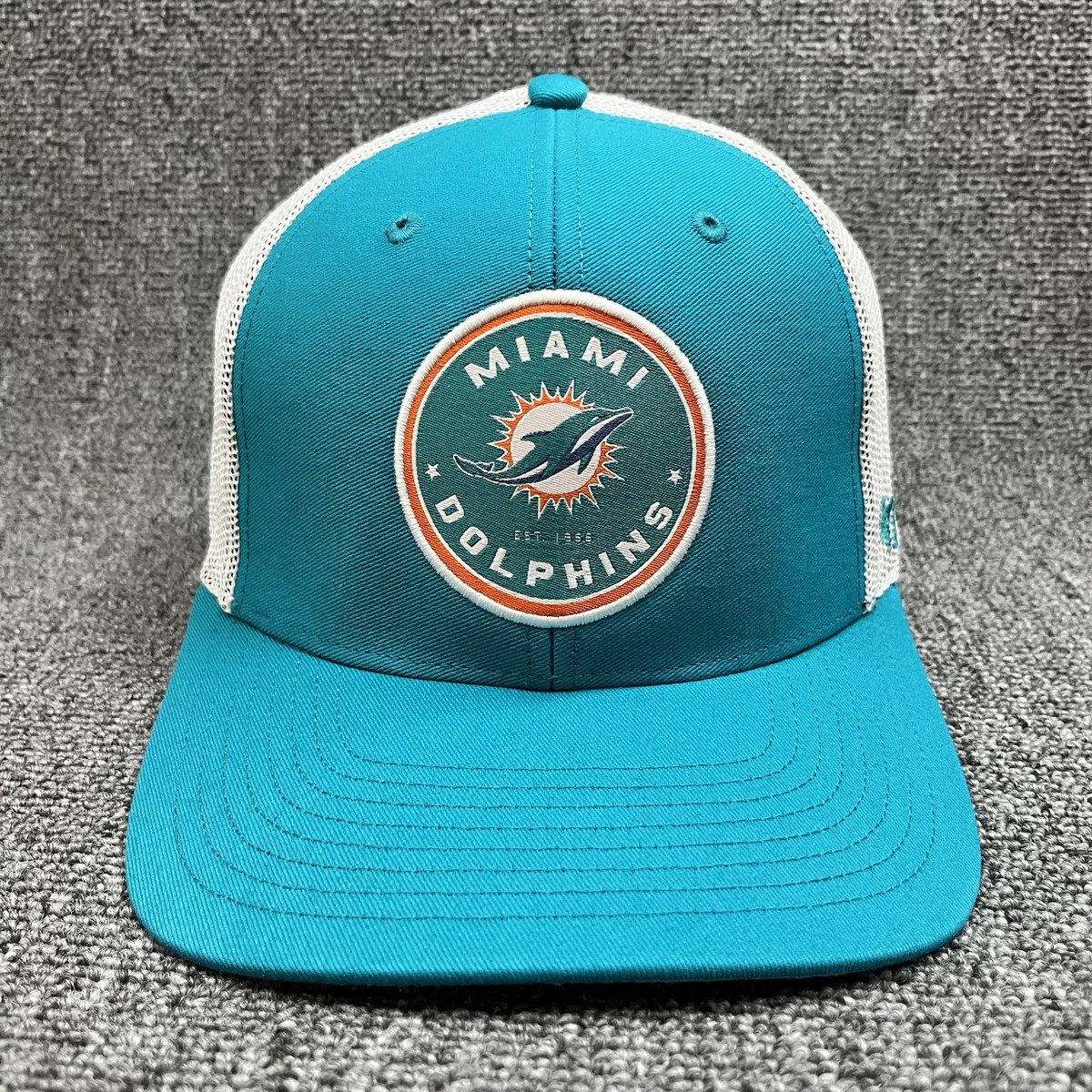 Miami Dolphins '47 Brand Trophy Stretch Fit Trucker Hat Teal White Adjustable