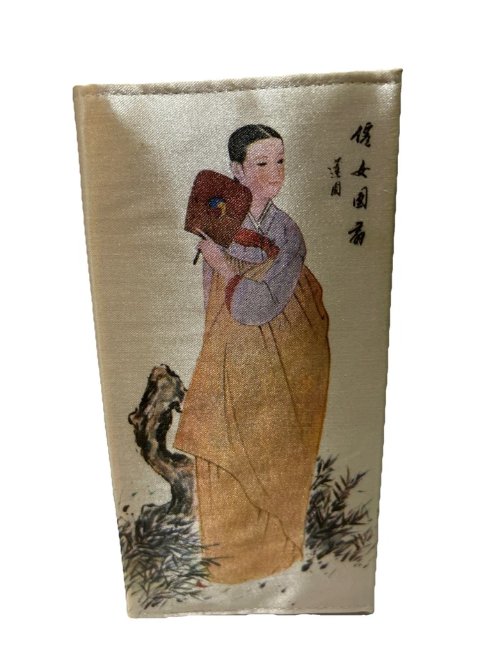 Cartera de tela de seda estilo chino coreano obras de arte mujeres con atuendo tradicional nueva Foto 2 de 4