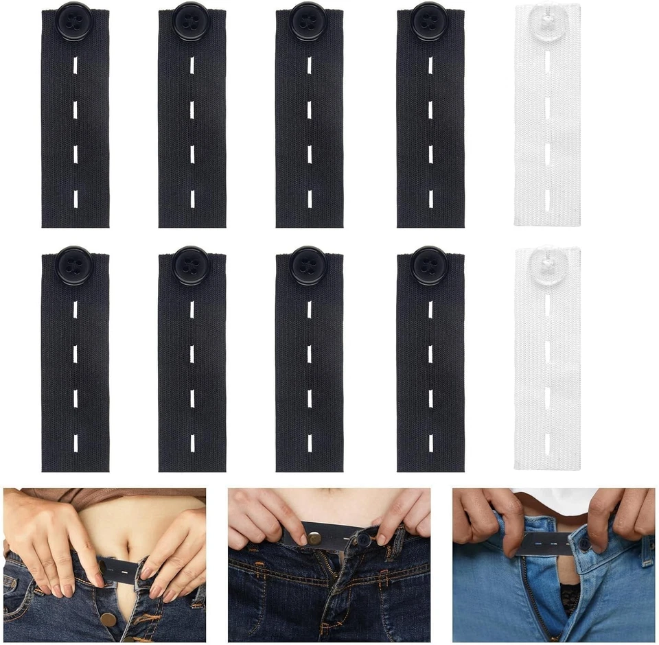 Extensores de cintura ajustables 5 piezas extensores de cintura elásticos para jeans, pantalones Foto 4 de 4