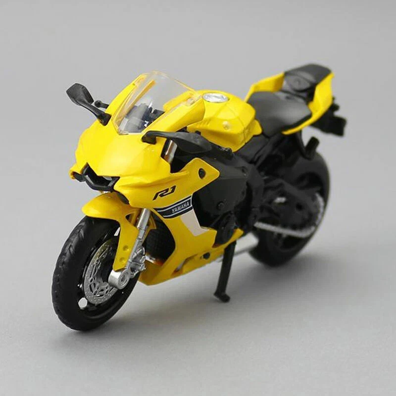 Modelo de motocicleta diecast Yamaha YZF-R1 1:12 - aleación amarilla bicicleta de carreras juguete regalo Foto 2 de 4
