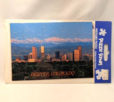 Vintage PUZZLE SCENES Denver Colorado Postcard Puzzle NOS sealed John Hinde