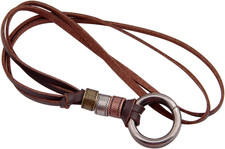 Eyeglass Holder Necklace O Ring Adjustable Leather Strap Necklace