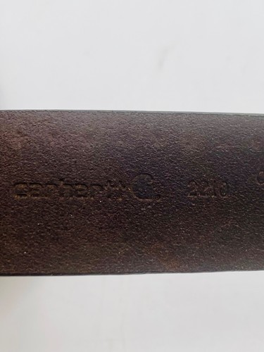 Carhartt Logo Women Brown Italian Leather Belt, Sz S, W/ Studs Buckle Rare 37” - Picture 6 of 8