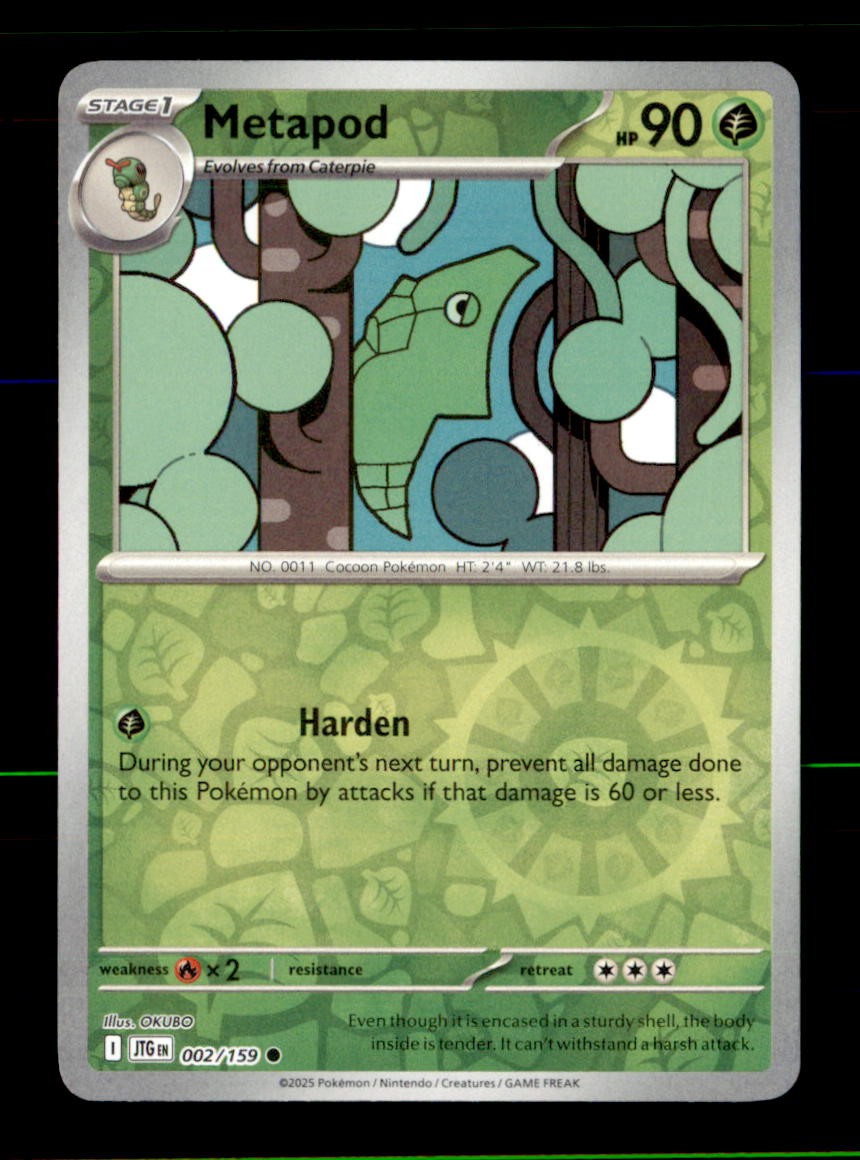 Metapod 002/159 Common Journey Together Pokemon Reverse Holo Near Mint