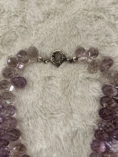 Chunky amethyst cluster beaded necklace 17” Stunning - Picture 3 of 5