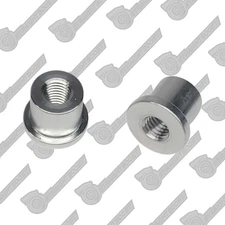 SBP M8x1.25 ALUMINUM FEMALE WELD ON BUNG | WELD IN FLANGE FITTING QTY:2 METRIC