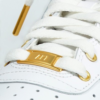 white air forces with gold check