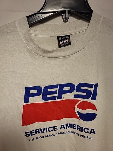 Vtg Pepsi Graphic Logo Service America, Best Fruit of the Loom, T-Shirt Mens XL. - Picture 2 of 10