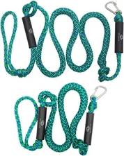 Obcursco Bungee Dock Lines for Boat, Docking Rope with 316 Green/Blue 