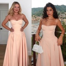 House of CB Samaria Midi Dress Peach Parfait Twill Corset Size XS