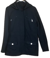 Style Co Sport Hoodie Jacket BLACK Full Zip Fleece Pockets Sz L Women s