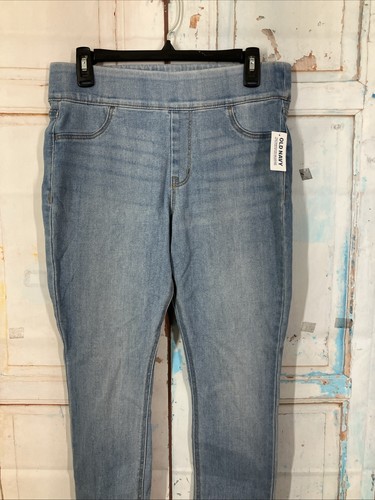 Old Navy Jeggings Mid Rise Adjustable Waist Womens Size 10S Blue Stretch Denim - Picture 2 of 11