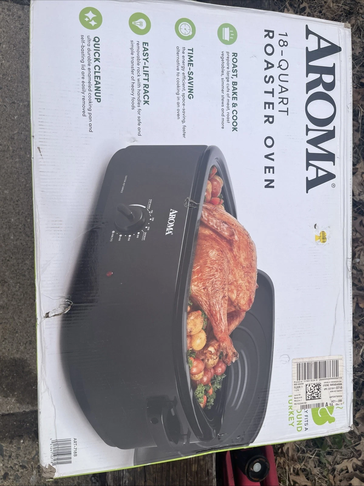 aroma 18 quart roaster oven Black Color
